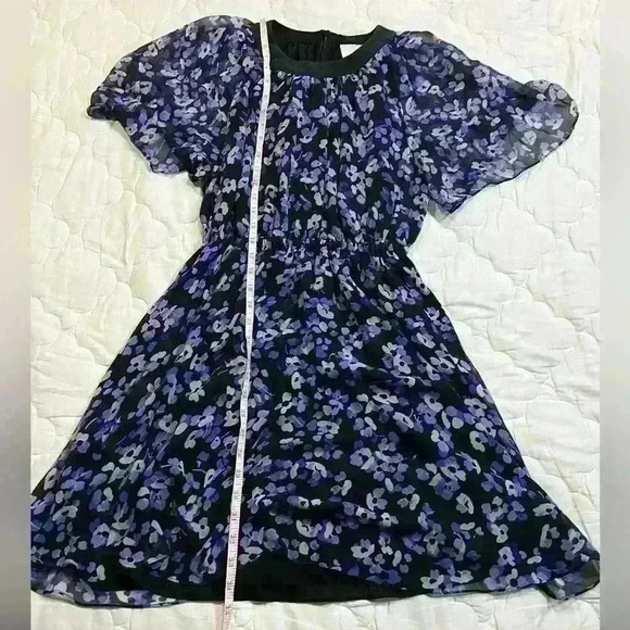 Kate Spade size small hydrangea chiffon dress 100% silk - Picture 4 of 16